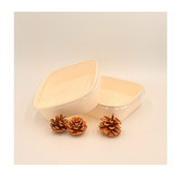 Boîte en papier kraft carrée/rectangulaire étanche emballage chauffant pour plats à emporter et bol à salade pour sushi avec impression de gaufrage