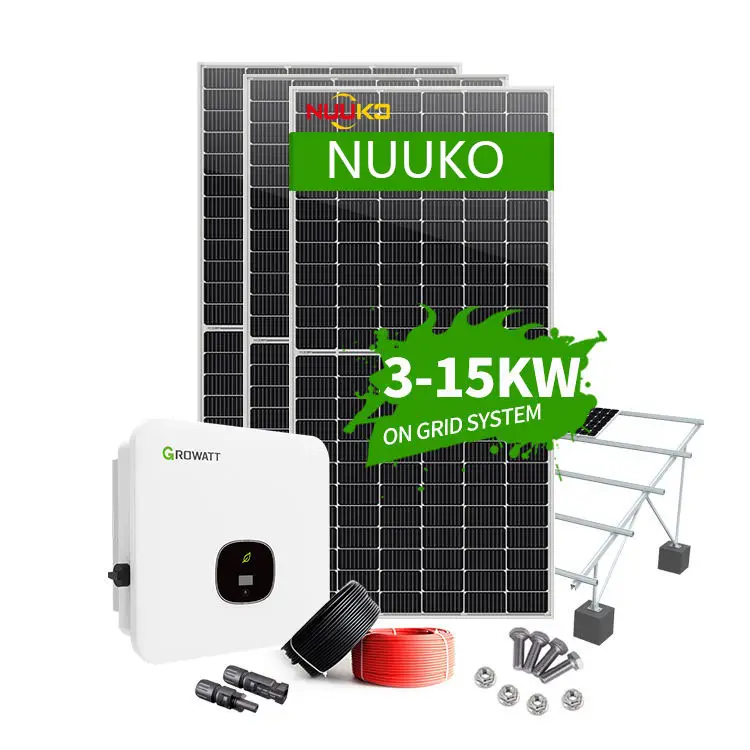 Nuuko 1kw 2000w 3kw 4KW 5KW 6KW on grid solar power 300w portable power station charging solar generator