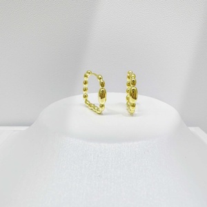 custom plata 925 sterling silver <b>Bow</b> knot Hoop earring Everyday Wear cute classic cheap 14k gold plated western fashion earrings - Product Image 3