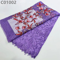 Tissu Soluble dans l'eau multicolore couture suisse cordon dentelle tissu Floral Gupure dentelle