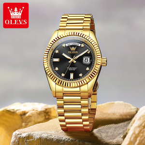 OLEVS 6736 Oem <span class=keywords><strong>Montre</strong></span> mécanique pour homme en acier inoxydable avec logo personnalisé étanche diamant automatique de luxe avec calendrier - Product Image 2