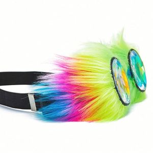 Nuevas Gafas Steampunk para Hombre y Mujer con Lentes de Cristal Arcoíris, Gafas Góticas Punk, Gafas Caleidoscopio para Fiesta - Product Image 3