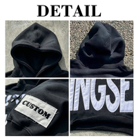 Sweat à capuche unisexe de haute qualité pour homme, avec fermeture éclair, broderie de patchs, logo personnalisé, coupe oversize, épaules tombantes, 100 % coton