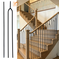Prix d'usine Balustre en fer forgé blanc et noir, uni, droit, ovale, carré fendu, 1/2 pouce, pour rampe d'escalier