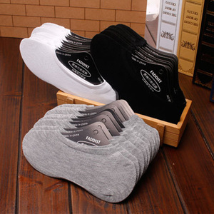 Faddist Men's Cotton Low-Cut Anti-Slip Invisible Boat Socks Solid Color Thin Non-Slip Socks For Casual Wear - Product Image 1