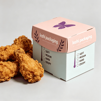Boîte d'emballage pour restaurant à emporter, en papier résistant, personnalisée avec logo imprimé en couleur, pour hamburgers, sandwichs, frites, poulet frit