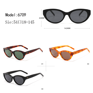 Cat Eye Sunglasses Full Rim Solid Black Frame Anti-Uv Protection Unisex Adult Lightweight <b>Polycarbonate</b> Lens - Product Image 3