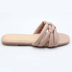 Sandalias deslizantes de diseñador para mujer, zapatillas cuadradas con punta abierta trenzada y Espalda descubierta, zapatos planos de verano - Product Image 4
