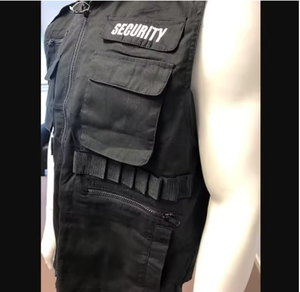 سترة مخصصة خفيفة الوزن بلا أكمام بغطاء رأس سترة ، زي واقي بجيوب متعددة ، سترة مقاومة للدموع - Product Image 4