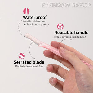 Lmltop Phụ Nữ Của Thép Không Gỉ Lưỡi 3Pcs Mặt Dao Cạo Tông Đơ Đặt Thân Thiện Với Môi Lông Mày Dao Cạo Với Nhựa Xử Lý LLt04 - Product Image 4