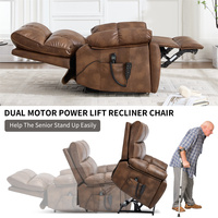 Loveliving Electric Lifting Riser Recliner Sofa Télécommande Massage Chauffage 180 ° Chaise inclinable pour Home Cinéma