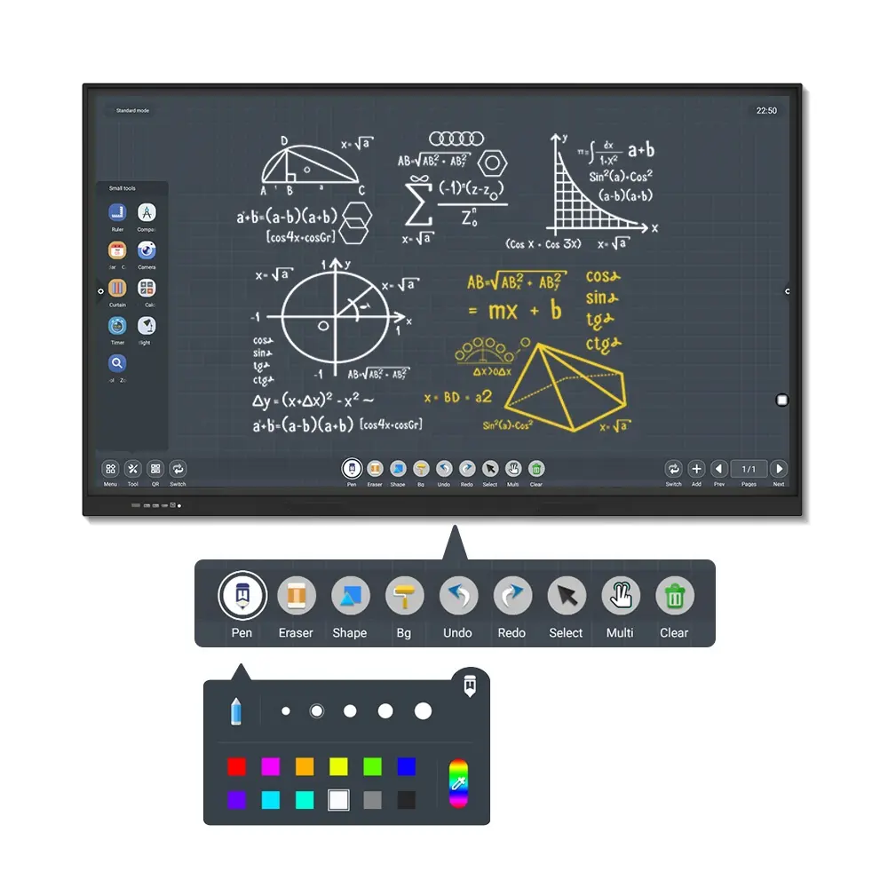 VISIGN – tableau blanc interactif à écran plat Multi tactile, tableau intelligent numérique pour l'éducation OEM 65 75 86 100 pouces