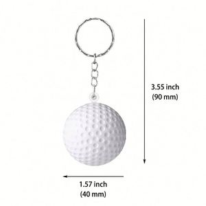 Porte-clés anti-stress en forme de balle de golf avec logo personnalisé, cadeau promotionnel en gros pour événements d'entreprise - Product Image 2