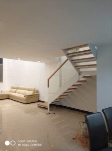 <span class=keywords><strong>Escalera</strong></span> de <span class=keywords><strong>viga</strong></span> recta con Pedal de madera de nogal negro de fábrica GAOBO para Loft en el segundo piso de <span class=keywords><strong>escalera</strong></span> dúplex de acero y madera - Product Image 4