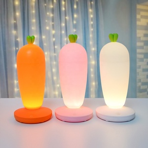 Kawaii Kids Night Light con 3 modalità di illuminazione dimmerabile lampada da tavolo decorativa ravanello Lumiere De Nuit decorazione della luce della stanza interna - Product Image 5