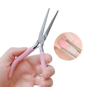 <span class=keywords><strong>Pince</strong></span> à épiler en acrylique pour la mise en forme des <span class=keywords><strong>ongles</strong></span>, outil de pincement courbe en C, clips d'extension de construction rapide, outils de manucure rose - Product Image 5