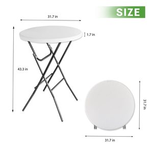 Wholesale 4ft Round Portable <strong>Folding</strong> <strong>Card</strong> <strong>Table</strong> Indoor Outdoor Plastic Garden Foldable Picnic Party Dining Bar <strong>Table</strong> for Events - Product Image 2