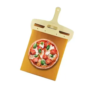 Pala a buccia per Pizza in bambù antiaderente strumento di cottura da cucina facile da far scorrere la buccia di Pizza in legno - Product Image 5