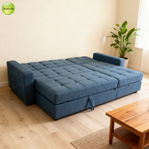 Sofá <span class=keywords><strong>Cama</strong></span> Multifuncional y Económico para Sala de Estar, Sofá Plegable Tapizado con Almacenamiento y Otomana 8020 - Product Image 3