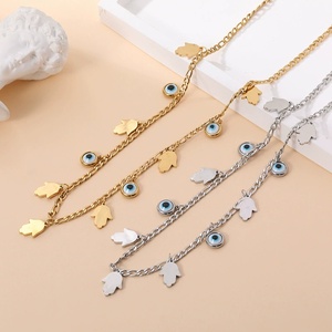 สร้อยคอจี้แก้วลายตาปีศาจสีน้ำเงินคลาสสิก ทำจากสแตนเลส 316L สำหรับผู้หญิง สไตล์โบฮีเ<span class=keywords><strong>มี</strong></span>ยน เสริมดวงนำ<span class=keywords><strong>โชค</strong></span> - Product Image 5