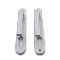 Manija de cerradura de embutir de aleación de aluminio blanca de 92 mm de distancia, color personalizable, para herrajes de puertas de entrada de madera y PVC, venta al por mayor