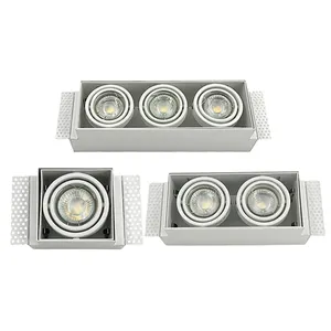 Square Recessed Downlights Single Twin Triple Multiple Heads Adjustable Trimless Grille Lights COB Dimmable Led Downlight Lamp