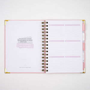 Cuaderno con impresión personalizada, Agenda de diario semanal A5 de color rosa con cubierta dura, planificador mensual, diario, Agenda, cuaderno en espiral, <span class=keywords><strong>2022</strong></span>, <span class=keywords><strong>2023</strong></span> - Product Image 4