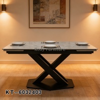 Nouvelle table à manger extensible en pierre frittée pour 8 personnes, design nordique, luxe léger, style minimaliste italien, mobilier pour la maison