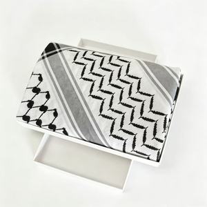 Factory supply Adult Saudi Palestine Keffiyeh <b>Black</b> Shemagh Arab Premium <b>Wrap</b> Muslim Headwear Head Scarf for Men - Product Image 4
