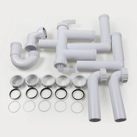 Tuyau de vidange d'évier en PVC pour cuisine, double filtre, kit de vidange d'évier de cuisine, siphon, tuyau de vidange d'évier/tube, double bac