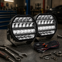 Vente en gros de phares LED tout-terrain de 9 pouces 100W, étanches IP67, 12V 24V universels pour la conduite, feux antibrouillard pour Jeep, camion, VTT, UTV, SUV