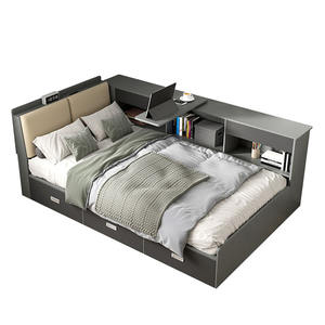 <strong>Modern</strong> <strong>Cama</strong> Bedroom Furniture Smart Leather Bed Multifunction Storage Single Bed With Drawer USB - Product Image 5