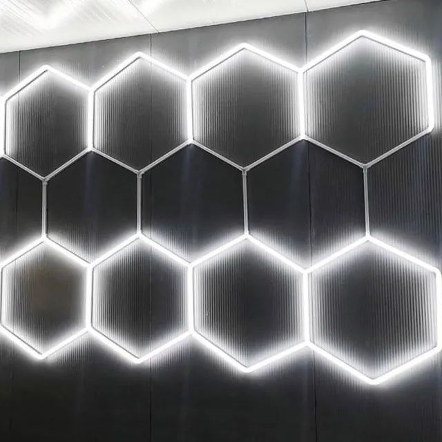 Hot Sale Factory Direct Sale Hexagon Led Car Detailing Light Ceiling Design Hexagon Led Garage Lights