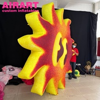 Ballon gonflable en forme de dessin animé de tarte solaire pour festival culinaire, fleur de soleil gonflable suspendue pour idée de décoration de petite fête intérieure