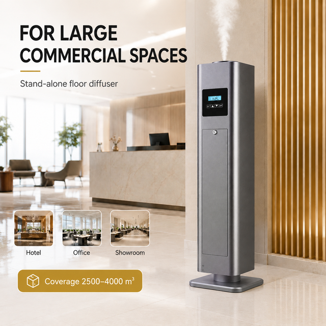 Luxury Aluminum Alloy Tower Design Smart APP Control WiFi Scent Diffuser for Hotel Lobby Commercial Scent Machine