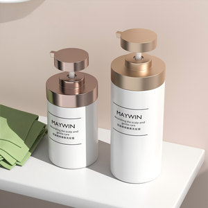 Manufacturer Custom Luxury White Toner Lotion Shampoo Bottle Hand Cream Jars Skin Care Set Container Plastic Cosmetic Packaging