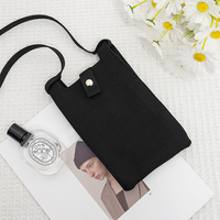 Sac bandoulière tricoté couleur unie 2026 tendance, mini pochette pour téléphone portable, sac de voyage en polyester Keyjoy, idéal pour les boutiques de cadeaux