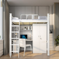 Lit superposé pour dortoir Lit mezzanine avec bureau et armoire Mobilier scolaire Lit mezzanine cama alta