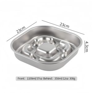 Venta al por Mayor de Comederos Ecológicos y Duraderos de Acero Inoxidable 304 para <span class=keywords><strong>Mascotas</strong></span>, Elegantes Cuadrados con Base Antideslizante para Alimentación Lenta - Product Image 6