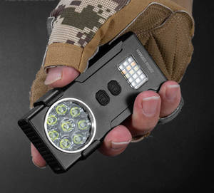 Imán fuerte portátil de alta potencia <span class=keywords><strong>recargable</strong></span> rojo azul advertencia Clip trasero Mini <span class=keywords><strong>linterna</strong></span> LED para trabajo al aire libre Herramienta de bolsillo EDC - Product Image 3