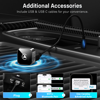 Dongle USB 2-in-1 Wireless Apple CarPlay & Android Auto WiFi6 Bluetooth 5.4 Desain Portabel untuk Koneksi Smartphone di Mobil