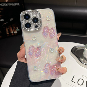 Cover per Telefono con Farfalle in Cristallo e Perle Sfumate Colorate per Redmi <span class=keywords><strong>A3</strong></span> <span class=keywords><strong>Samsung</strong></span> A07 iPhone 15 16 17Pro Max - Product Image 3