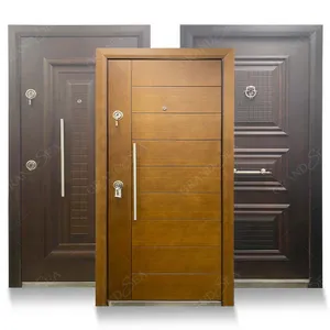 New design steel wooden Turkish doors external safety armored turkey door residential house entry doors
