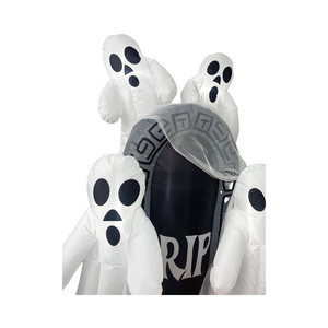 हेलोलिन ने 6 फीट हेलोलीन इंफ्लेटेबल स्मूकी भूत को टोम्बस्टोन और एलईडी लाइट के साथ उड़ा दिया - Product Image 4