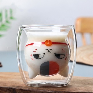 Copo de Café Espresso em Vidro Borossilicato em Forma de Gato 300ml Sem Alça com Dupla Parede - Product Image 2