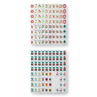 Ensemble de tuiles de Mahjong de Noël vert transparent, motif rennes et couronnes, style Mahjong américain, pour les fêtes de Noël et les jours de Mahjong, idéal pour les chaussettes de Noël