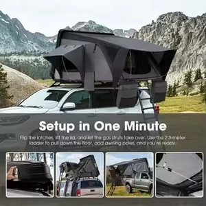 Tente de toit rigide à ouverture latérale, imperméable, installation rapide, pour 3-4 personnes, pour camping tout-terrain 4x4 - Product Image 3