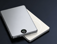 Powerbank Nirkabel Magnetik Layar Digital Pengisian Cepat S800 Aluminium Alloy Logo Kustom 15w 3in1 Metal