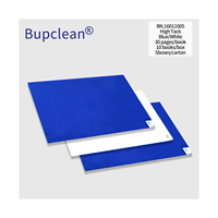 Tapis adhésif bleu jetable et personnalisable en PE pour la décontamination des surfaces, idéal pour les salles blanches de semi-conducteurs et les hôpitaux