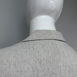Op maat gemaakte, hoogwaardige, slanke linnen pakjas, OEM ODM, heren business casual <span class=keywords><strong>blazer</strong></span>, fabrikant van pakken. - Product Image 6